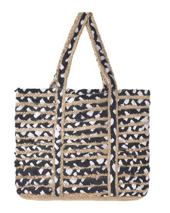 ΤΣΑΝΤΑ ΑΠΟ ΓΙΟΥΤΑ ΜΑΥΡΗ/ΛΕΥΚΗ 38X31X15 (100% ΓΙΟΥΤΑ)