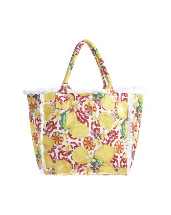 ΤΣΑΝΤΑ ΥΦΑΣΜΑΤΙΝΗ ΛΕΥΚΟ/ΚΙΤΡΙΝΟ/ΚΟΚΚΙΝΟ