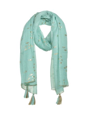 ΦΟΥΛΑΡΙ/ΠΑΡΕΟ ΤΙΡΚΟΥΑΖ ΜΕ ΧΡΥΣΑ ΨΑΡΙΑ 100Χ180 (100% COTTON)