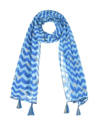 ΦΟΥΛΑΡΙ/ΠΑΡΕΟ ΣΕ ΜΠΛΕ/ΤΥΡΚΟΥΑΖ ΧΡΩΜΑ ΜΕ ΧΡΥΣΑ ΨΑΡΙΑ 100Χ180 (100% COTTON)