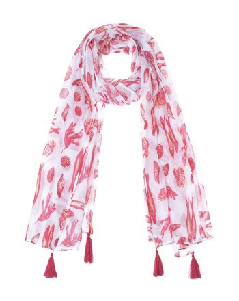 ΦΟΥΛΑΡΙ/ΠΑΡΕΟ ΣΕ ΛΕΥΚΟ ΜΕ ΚΟΚΚΙΝΑ/ΜΠΕΖ ΣΧΕΔΙΑ 100Χ180 (100% COTTON)