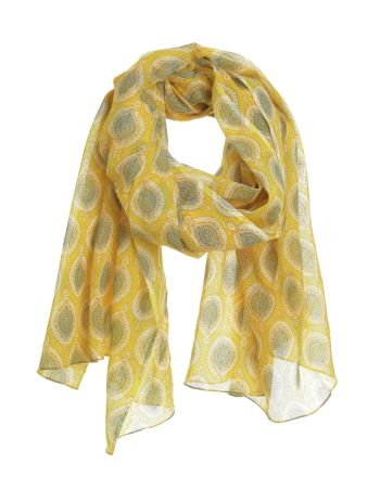 ΦΟΥΛΑΡΙ/ΠΑΡΕΟ ΚΙΤΡΙΝΟ ΜΕ ΣΧΕΔΙΑ 180Χ100 (100%COTTON)