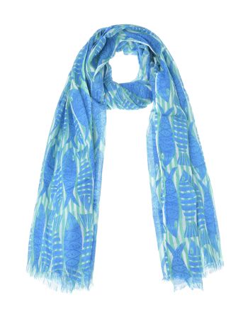 ΦΟΥΛΑΡΙ/ΠΑΡΕΟ ΜΠΛΕ ΜΕ ΨΑΡΙΑ 180Χ100 (100% COTTON)