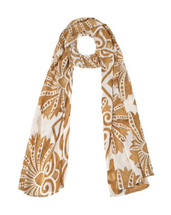 ΦΟΥΛΑΡΙ ΣΕ ΕΚΡΟΎ ΧΡΩΜΑ ΜΕ ΧΡΥΣΕΣ ΛΕΠΤΟΜΕΡΕΙΕΣ 180X60 (60% SILK 40% POLYESTER)