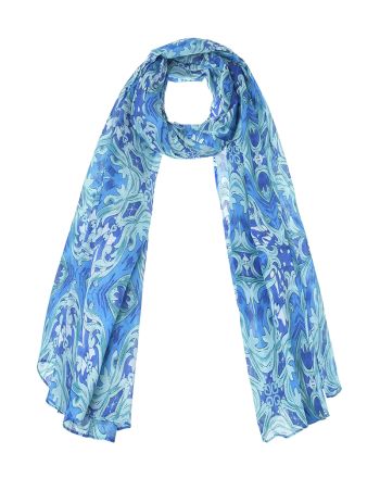 SCARF/PAREO IN GREEN/BLUE COLOR 110Χ180 (100% COTTON)
