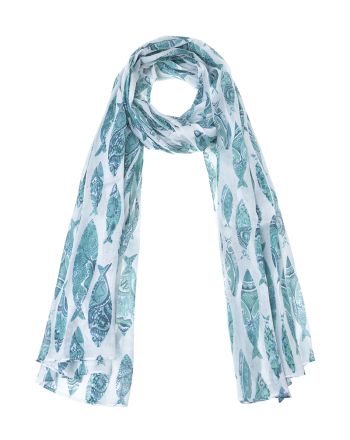 ΦΟΥΛΑΡΙ/ΠΑΡΕΟ ΠΡΑΣΙΝΟ/ΛΕΥΚΟ ''ΨΑΡΙΑ'' 110Χ180 (100% COTTON)