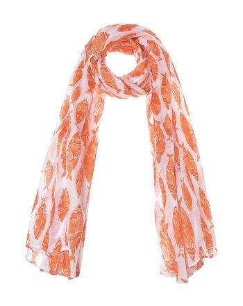 ΦΟΥΛΑΡΙ/ΠΑΡΕΟ ΠΟΡΤΟΚΑΛΙ/ΛΕΥΚΟ ''ΨΑΡΙΑ''110Χ180 (100% COTTON)