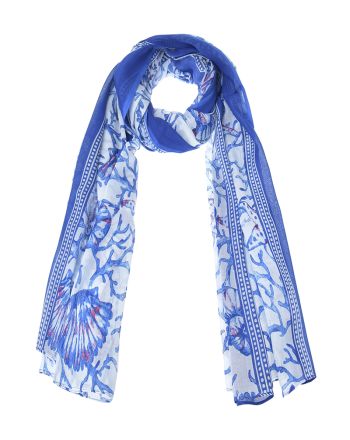 ΦΟΥΛΑΡΙ/ΠΑΡΕΟ ΜΠΛΕ/ΛΕΥΚΟ ''ΚΟΡΑΛΙΑ'' 110Χ180 (100% COTTON)