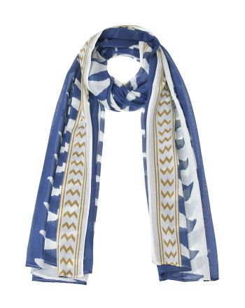 ΦΟΥΛΑΡΙ/ΠΑΡΕΟ ΕΚΡΟΥ ΜΕ ΜΠΛΕ ΣΧΕΔΙΑ 100X180 (100%COTTON)