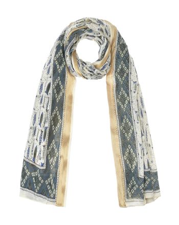 ΦΟΥΛΑΡΙ/ΠΑΡΕΟ ΕΚΡΟΥ ΜΕ ΜΠΛΕ/ΛΑΔΙ ΨΑΡΙΑ 100X180 (100% COTTON)