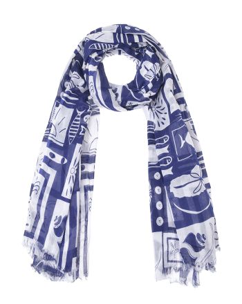 ΦΟΥΛΑΡΙ/ΠΑΡΕΟ ΣΕ ΜΠΛΕ ΜΕ ΣΧΕΔΙΑ 100Χ180 (100% COTTON)