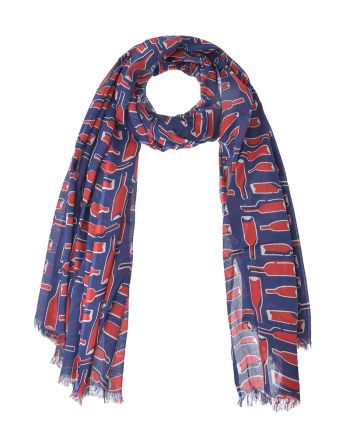 ΦΟΥΛΑΡΙ/ΠΑΡΕΟ ΣΕ ΣΚΟΥΡΟ ΜΠΛΕ ΜΕ ΚΟΚΚΙΝΑ ΣΧΕΔΙΑ 100Χ180 (100% COTTON)