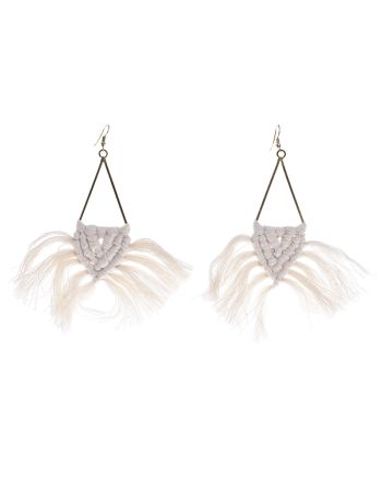 ΣΚΟΥΛΑΡΙΚΙΑ MACRAME ΕΚΡΟΥ ΜΕ ΦΟΥΝΤΕΣ