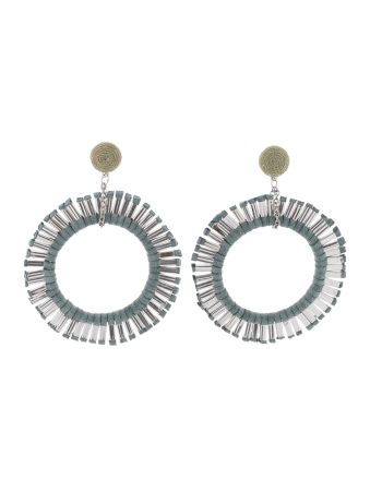 EARINGS IN WHITE/GREEN COLOR 7X1X8