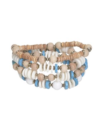 S/4 ΒΡΑΧΙΟΛΙΑ ΤΥΡΚΟΥΑΖ ΛΕΥΚΟ ΜΠΕΖ Φ8Χ3