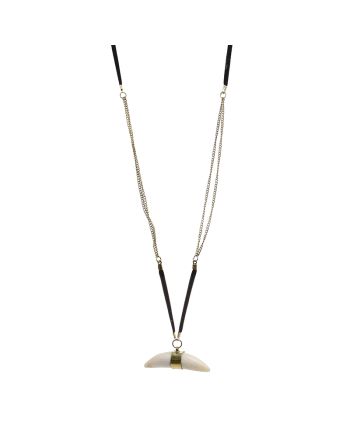 NECKLACE IN BEIGE-GOLD -BLACK COLOR H-38