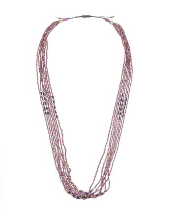PURPLE NECKLACE WITH BLACK DETAILS