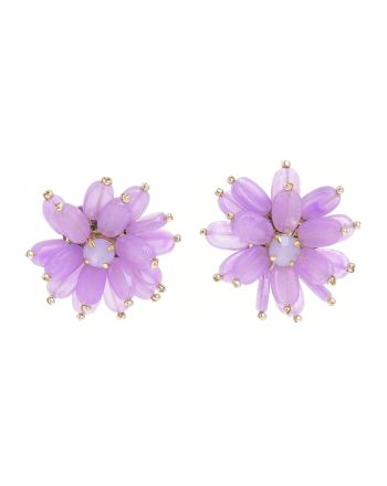 EARRINGS FLOWER SHAPED WITH PINK STONES