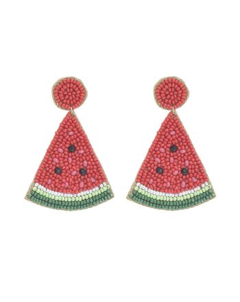 EARRINGS 'WATERMELON' IN RED/GREEN