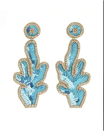 EARRINGS WITH BLUE SEQUINS