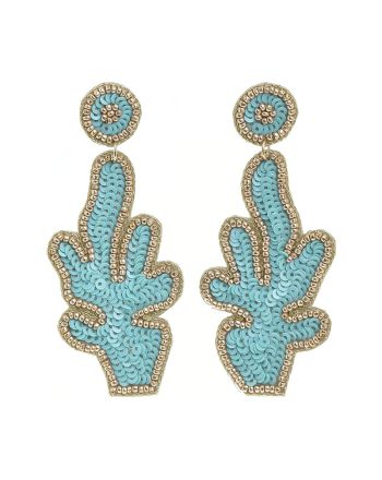 EARRINGS WITH TURQUOISE SEQUINS
