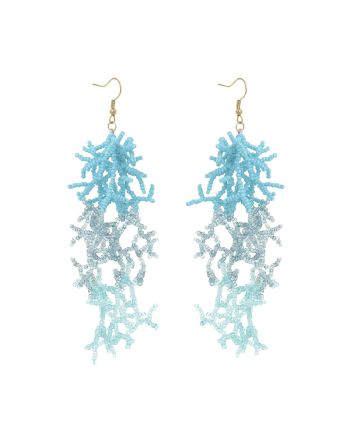 EARRINGS IN MINT/TURQUOISE COLOR WITH BEADS