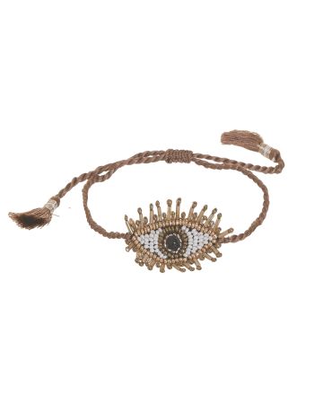 BRACELET ''EYE'' IN GOLD COLOR WITH BEADS Φ8Χ1