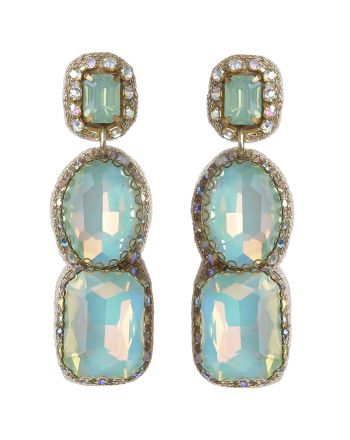 EARRINGS IN TURQUOISE/GOLD COLOR WITH STONES