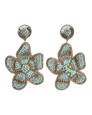 ΣΚΟΥΛΑΡΙΚΙΑ ''ΛΟΥΛΟΥΔΙ'' ΧΡΥΣΟ/ΓΑΛΑΖΙΟ ΜΕ ΧΑΝΤΡΕΣ ΚΑΙ ΠΕΤΡΕΣ