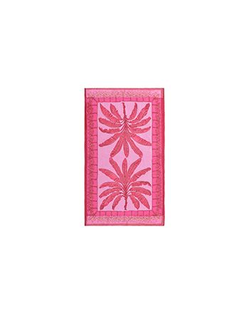 DOUBLEFACE BEACH TOWEL IN PINK COLOR WITH PALM TREES 100X180 (100% COTTON)