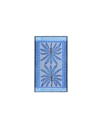 DOUBLEFACE BEACH TOWEL IN BLUE COLOR WITH PALM TREES 100X180 (100% COTTON)