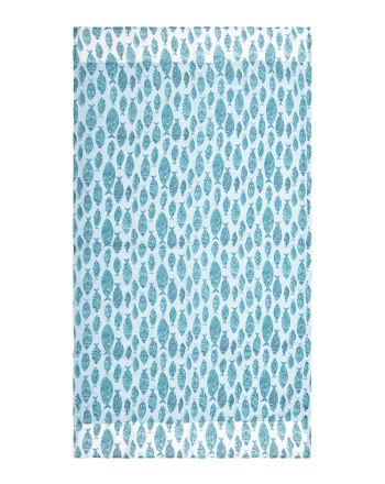 ΠΕΤΣΕΤΑ ΘΑΛΑΣΣΗΣ ΔΙΠΛΗΣ ΟΨΗΣ ΠΡΑΣΙΝΟ/ΛΕΥΚΟ ''ΨΑΡΙΑ'' 110Χ180 (100% COTTON)