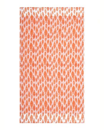 ΠΕΤΣΕΤΑ ΘΑΛΑΣΣΗΣ ΔΙΠΛΗΣ ΟΨΗΣ ΠΟΡΤΟΚΑΛΙ/ΛΕΥΚΟ ''ΨΑΡΙΑ'' 110Χ180 (100% COTTON)