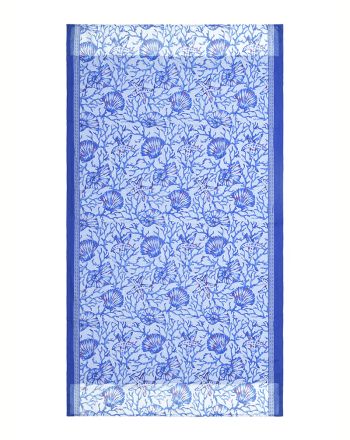 ΠΕΤΣΕΤΑ ΘΑΛΑΣΣΗΣ ΔΙΠΛΗΣ ΟΨΗΣ ΜΠΛΕ/ΛΕΥΚΟ ''ΚΟΡΑΛΙΑ'' 110Χ180 (100% COTTON)