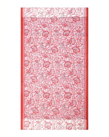 ΠΕΤΣΕΤΑ ΘΑΛΑΣΣΗΣ ΔΙΠΛΗΣ ΟΨΗΣ ΚΟΚΚΙΚΟ/ΛΕΥΚΟ ''ΚΟΡΑΛΙΑ'' 110Χ180 (100% COTTON)