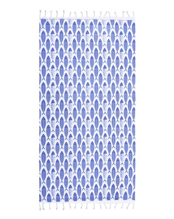 ΠΕΤΣΕΤΑ PESTEMAL ΣΕ ΛΕΥΚΟ ΧΡΩΜΑ ΜΕ ΜΠΛΕ ΨΑΡΙΑ  90X180 (100% COTTON)