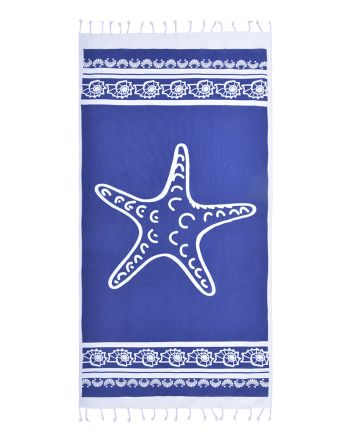 ΠΕΤΣΕΤΑ PESTEMAL ΣΕ ΣΚΟΥΡΟ ΜΠΛΕ ΧΡΩΜΑ ΜΕ ΑΣΤΕΡΙΕΣ 90X180 (100% COTTON)