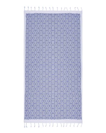 ΠΕΤΣΕΤΑ PESTEMAL ΣΕ ΜΠΛΕ/ΛΕΥΚΟ ΧΡΩΜΑ ΑΡΧΑΙΚΗ 90X180 (100% COTTON)