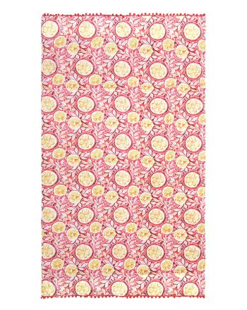 ΠΕΤΣΕΤΑ ΔΙΠΛΗΣ ΟΨΗΣ ΚΟΚΚΙΝΟ ΜΕ ΚΙΤΡΙΝΑ ''ΛΟΥΛΟΥΔΙΑ'' (50% COTTON 50% POLYESTER)