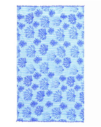 ΠΕΤΣΕΤΑ ΔΙΠΛΗΣ ΟΨΗΣ ΛΕΥΚΌ/ΤΥΡΚΟΥΑΖ ΜΕ ΜΠΛΕ ΛΕΠΤΟΜΕΡΕΙΕΣ (50%COTTON 50%POLYESTER)