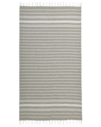 PESTEMAL TOWEL IN GREY/WHITE COLOR WITH STRIPES 90X170 (100% COTTON)