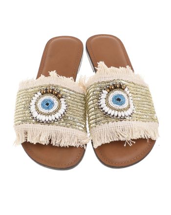 ΣΑΝΔΑΛΙ ΔΕΡΜΑΤΙΝΟ ΜΑΤΙ ΜΕ ΚΡΟΣΣΙΑ 26,5X10X5 (EU 40)