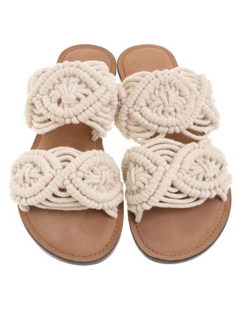 LEATHER SANDAL MACRAME 25.5X10X6 (EU 38)