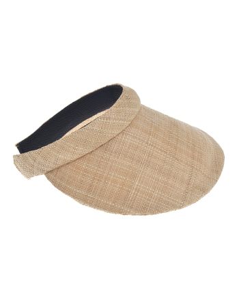 STRAW OPEN-HAT IN BEIGE COLOR  ONE SIZE 20CM (100% RAFFIA)