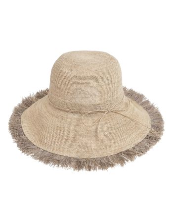 STRAW HAT IN BEIGE COLOR WITH BEIGE DETAILS ONE SIZE 8CM (100% RAFFIA)