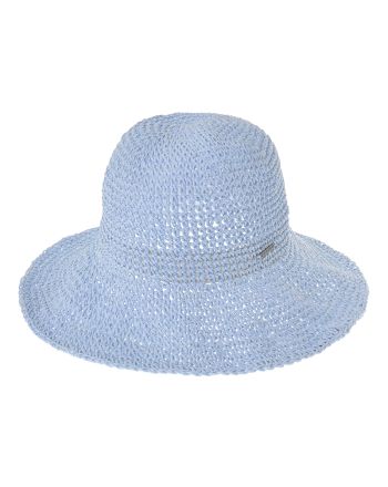 STRAW BUCKET HAT IN BABY BLUE COLOR ONE SIZE 57CM (100% PAPER)