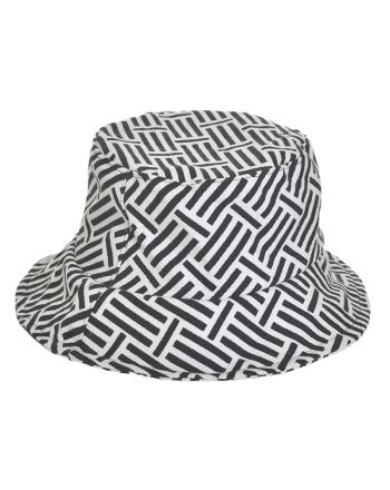 ΚΑΠΕΛΟ ΥΦΑΣΜΑΤΙΝΟ ΑΣΠΡΟΜΑΥΡΟ ΜΕ ΣΧΕΔΙΑ 100% COTTON Φ27Χ8