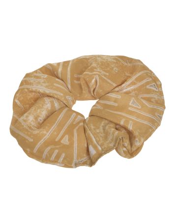 SCRUNCHIE ΣΕ ΜΟΥΣΤΑΡΔΙ ΧΡΩΜΑ ΜΕ ΓΕΩΜΕΤΡΙΚΑ ΣΧΕΔΙΑ Φ8Χ2