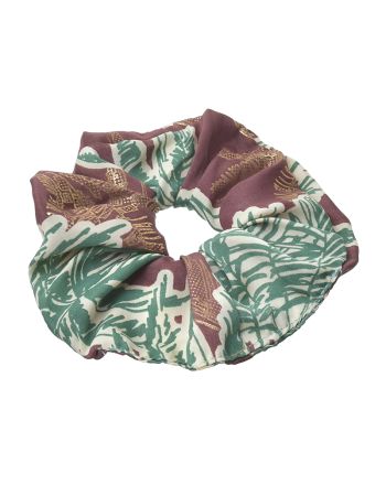 SCRUNCHIE ΚΑΦΕ/ΠΡΑΣΙΝΟ ΦΟΙΝΙΚΕΣΦ8Χ2