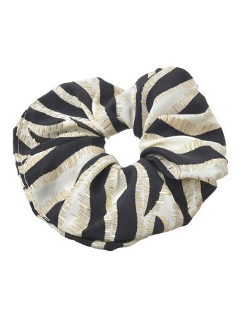 SCRUNCHIE IN WHITE/BLACK WITH ZEBRA DETAILS Φ8Χ2